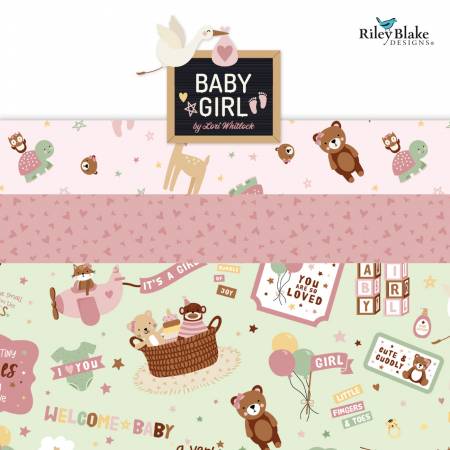 RB Baby Girl 10in Squares, 42pcs/bundle