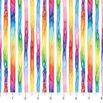 Radiant Rhapsody Stripe Multi 44"/45" Cotton Fabric Per Yard