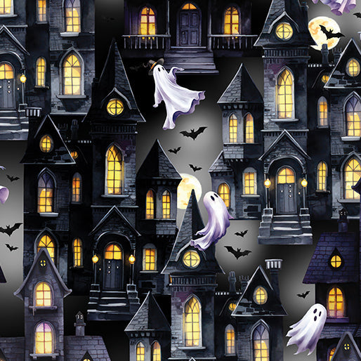 Ghost Town Gray Cotton 44"/45" Fabric Per Yard