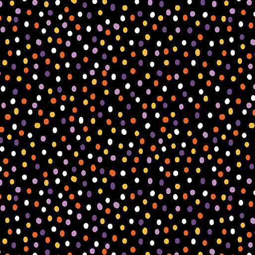 Dot-Mania Black Cotton 44"/45" Fabric Per Yard