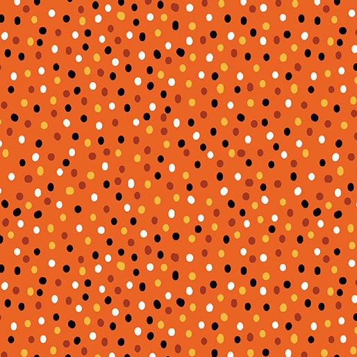 Dot-Mania Orange Cotton 44"/45" Fabric Per Yard