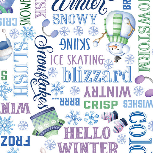 BE Wintery Words White - Snowflake Wishes