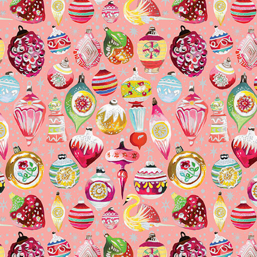 Vintage Ornaments Peach Jam Multi Cotton 44"/45" Fabric Per Yard
