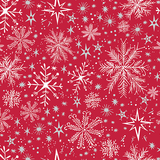 Snow Frost Red Cotton 44"/45" Fabric Per Yard