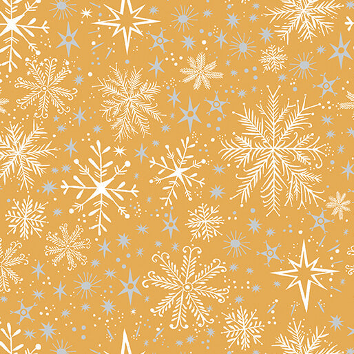 Snow Frost Gold Cotton 44"/45" Fabric Per Yard