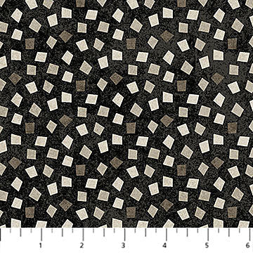 Modern Vibe Tossed Quadri Black Multi 44"/45" Cotton Fabric Per Yard