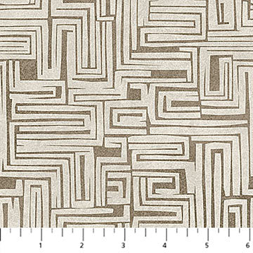 Modern Vibe Circuit Boards Taupe Cream 44"/45" Cotton Fabric Per Yard