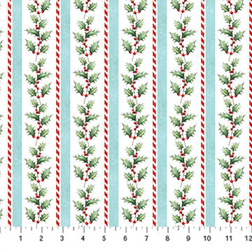 NC Holly Stripe White Multi - Holly Jolly