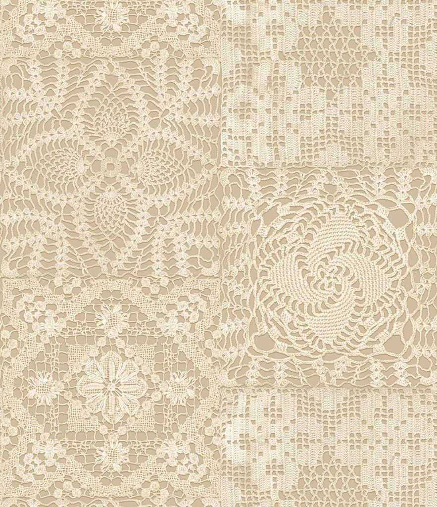 Tan Lace Cotton Wideback Fabric Per Yard