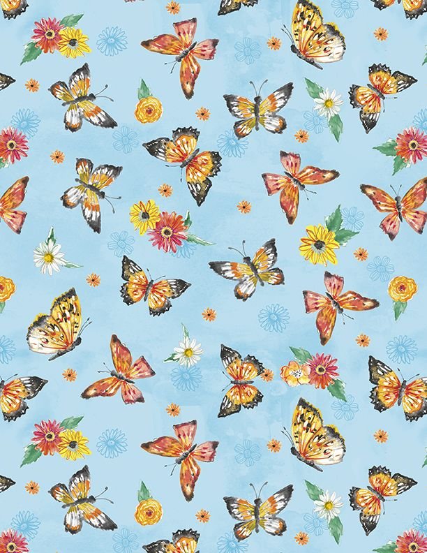 WL Fanciful Flight Butterflies Blue