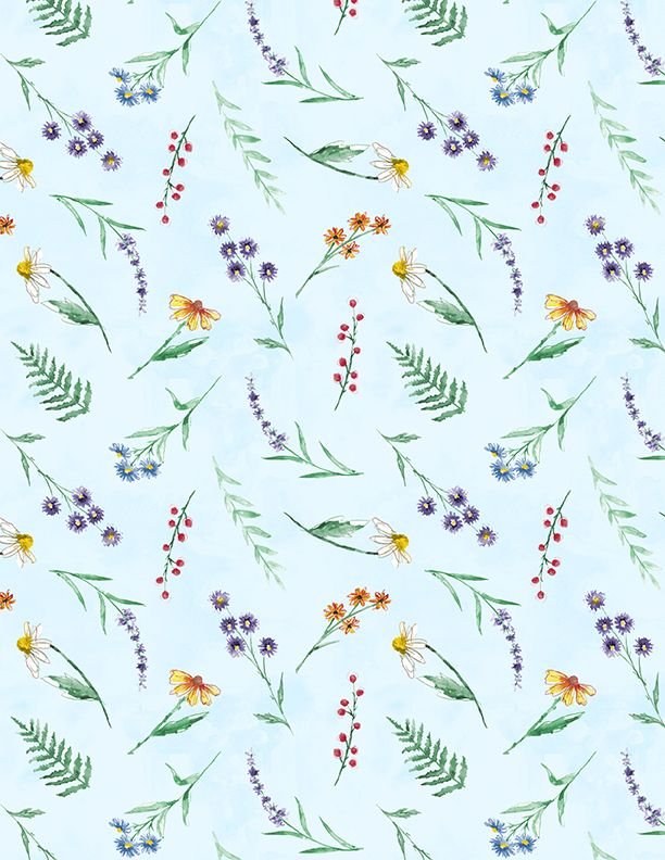WL Fanciful Flight Floral Toss Blue