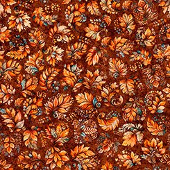 QT Fall Leaves Burnt Umber - Harvest Hollow