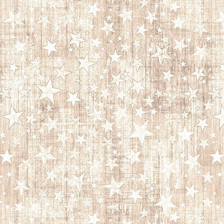 American Country Stars Taupe 44"/45" Cotton Fabric Per Yard