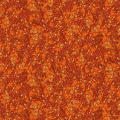 FOREST LIGHT LEAF TEXTURE ORANGE 44"/45" Fabric Per Yard