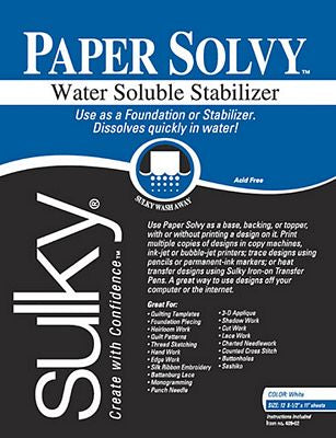 Sulky Paper Solvy 12ea 11 in x 8.5 in