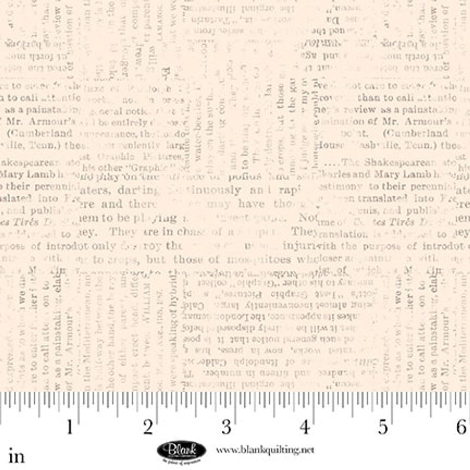 Parchment Newspaper Print Sugar Dreams Cotton 44"/45" Fabric Per Yard