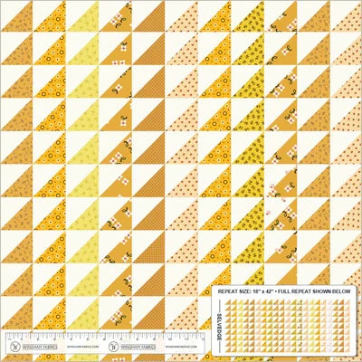 Made Easy Triangle Stripe Cheater Golden 44"/45" Fabric per Yard