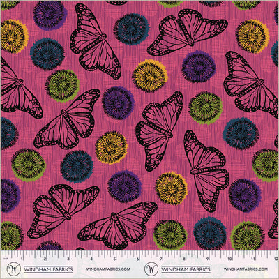 Winding Road Flight Magenta Cotton 44"/45" Fabric Per Yard