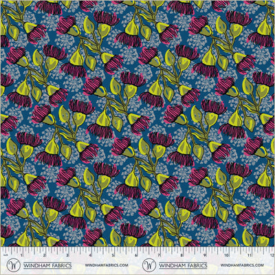 Winding Road Eucalyptus Teal Cotton 44"/45" Fabric Per Yard