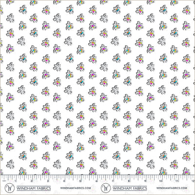 Winding Road Pinwheel White Grey Cotton 44"/45" Fabric Per Yard