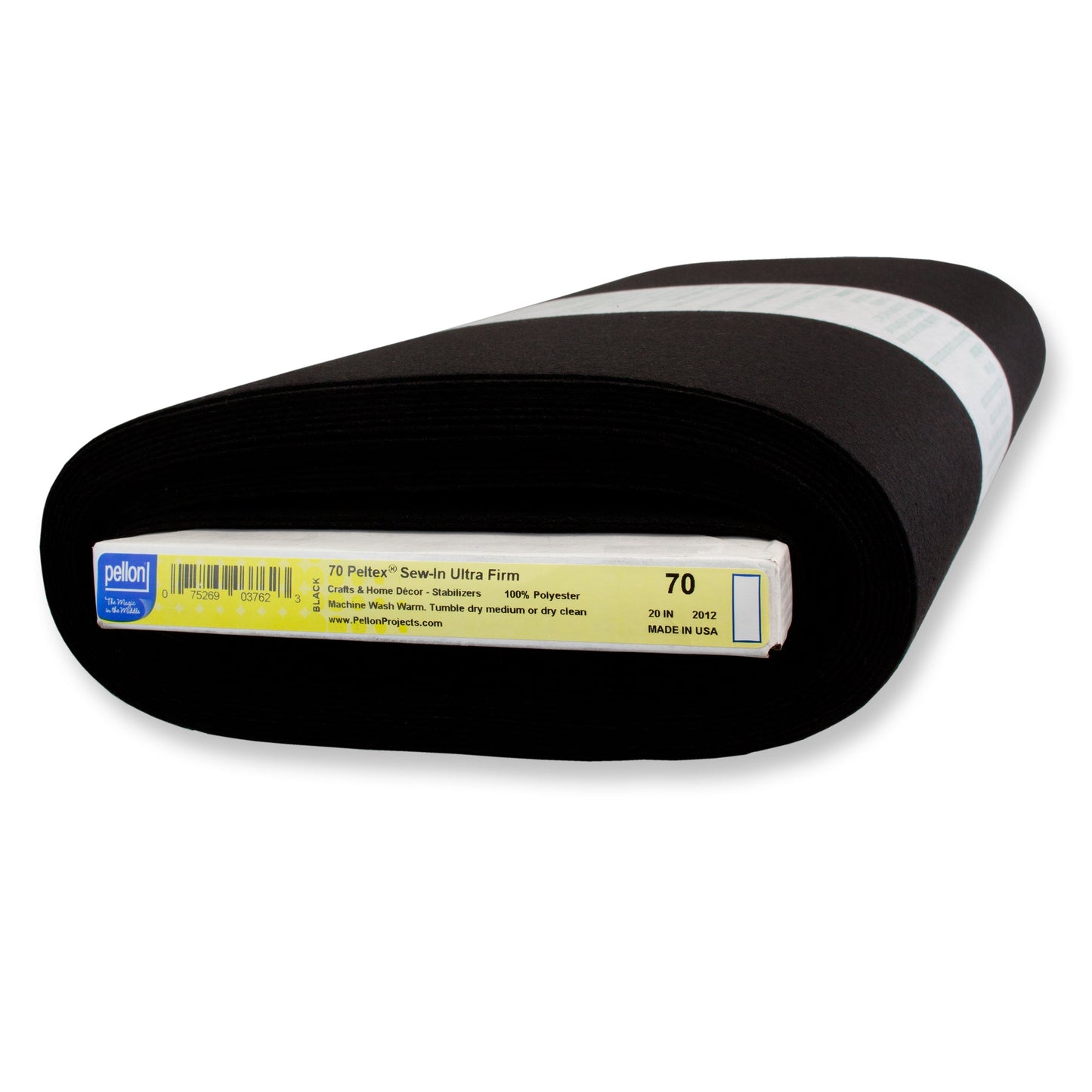 Pellon® 70 Peltex® Ultra-Firm Sew-In Stabilizer 20" x 10 yards Bolt. Color: Black.