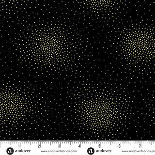 Spritz Metallic Spritz Black 44"/45" Cotton Fabric Per Yard