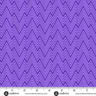 Perfect Day Zigziig Purple Cotton 44"/45" Fabric Per Yard