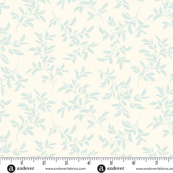 Special Delivery Tree Fern Cornflower 44"/45" Cotton Fabric Per Yard