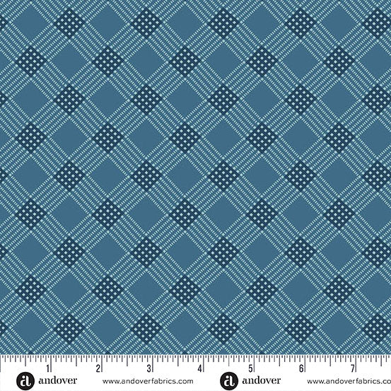 Special Delivery Tea Towel Deep Denim 44"/45" Cotton Fabric Per Yard