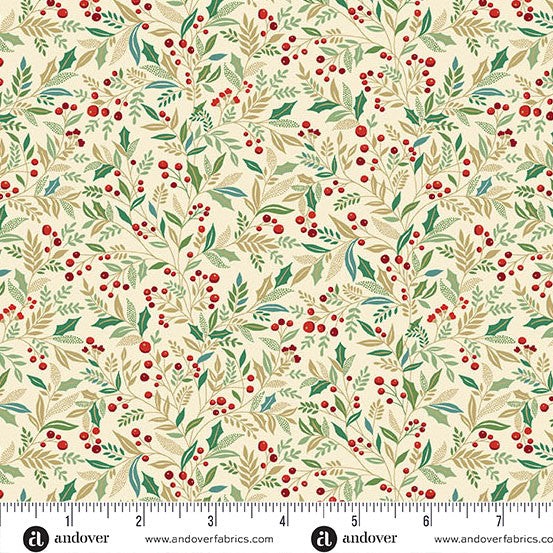 Adorn Holly Cream 44"/45" Cotton Fabric Per Yard