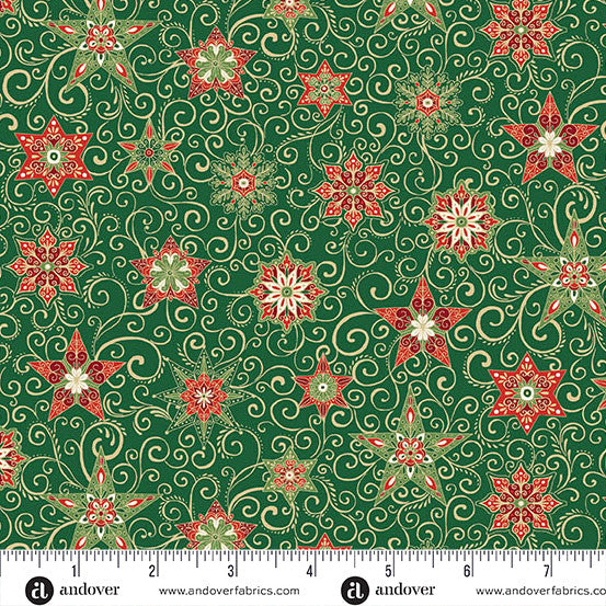 Adorn Star Green 44"/45" Cotton Fabric Per Yard