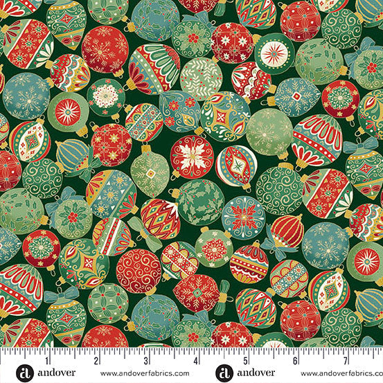 Adorn Ornament Green 44"/45" Cotton Fabric Per Yard