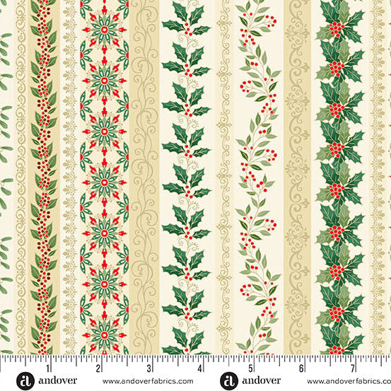 Adorn Garland Stripe Cream 44"/45" Cotton Fabric Per Yard