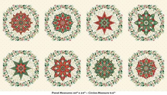Adorn Circles Cream Cotton Fabric 44" x 24" Panel