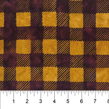 Banyan 80557-55 BEAR PAW PLAID GINGER 45" wide fabric per yard