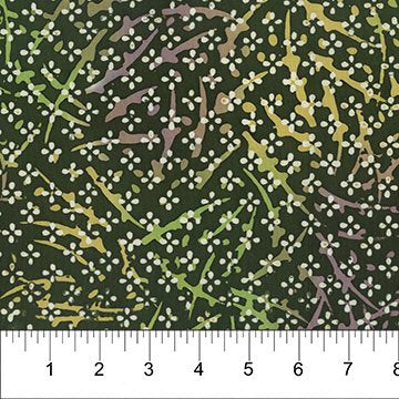 Banyan 83050-79 TABLESCAPE - Dots & Branches - Dark Green 45" wide fabric per yard