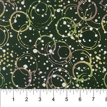 Banyan 83054-79 TABLESCAPE - Water Rings - Dark Green 45" wide fabric per yard