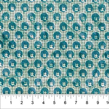 Banyan 83098-63 DOT PLAID - Teal 45" wide fabric per yard