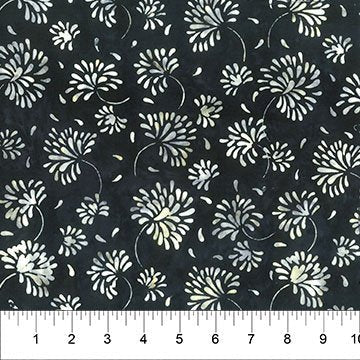 Banyan 83130-98 FRAGRANT - Pressed Flowers - Soot 45" wide fabric per yard