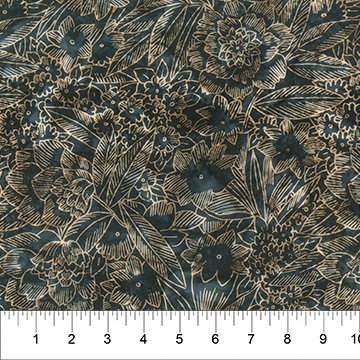 Banyan 83240-649 - NATURE'S BEAUTY - Pen & Ink - Indigo 45" wide fabric per yard