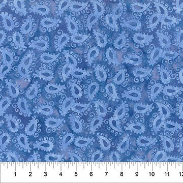 Banyan 83501-47 Majesty Paisleys Periwinkle 45" wide fabric per yard