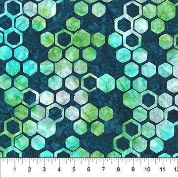 Banyan 83813-46 - Abstraction - Hexies - Pearl Blue 45" wide fabric per yard