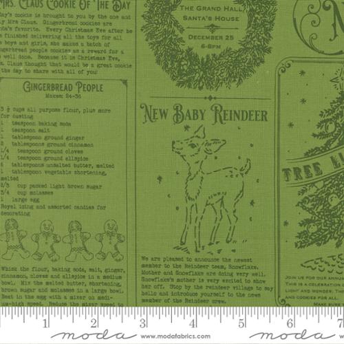 Holiday Cheer Mistletoe North Pole News 44"/45" Cotton Fabric Per Yard