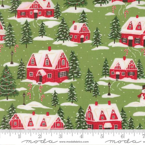 Holiday Cheer Mistletoe Cardinals Village 44"/45" Cotton Fabric Per Yard