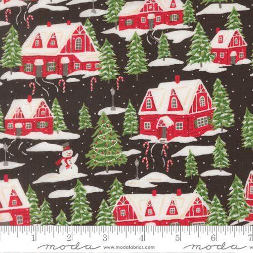 Holiday Cheer Midnight Cardinals Village 44"/45" Cotton Fabric Per Yard