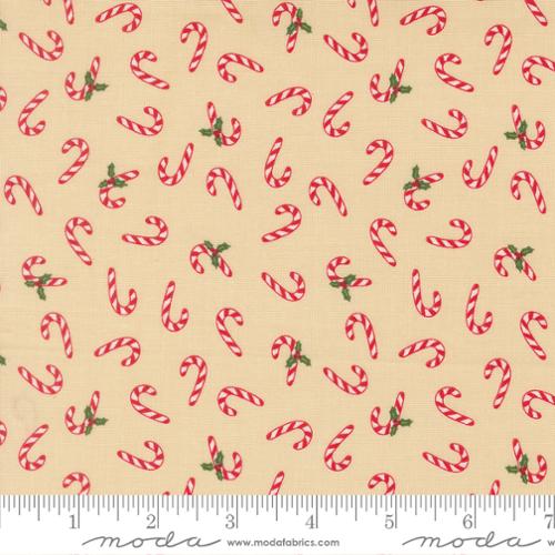 Holiday Cheer Natural Candy Cane Novelty 44"/45" Cotton Fabric Per Yard