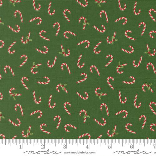 Holiday Cheer Evergreen Candy Cane Novelty 44"/45" Cotton Fabric Per Yard