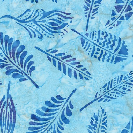 Benartex 9252-05 Bali Tropical Retreat - Feather Light Blue 45" wide fabric per yard