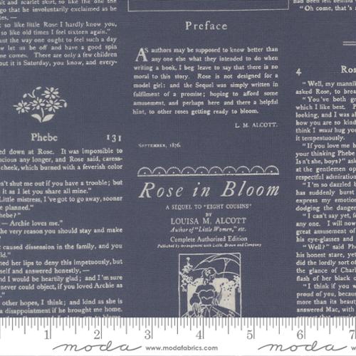 True Love Alcott Text Twilight 44"/45" Cotton Fabric Per Yard