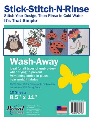 Stick, Stitch & Rinse 8.5in x 11in